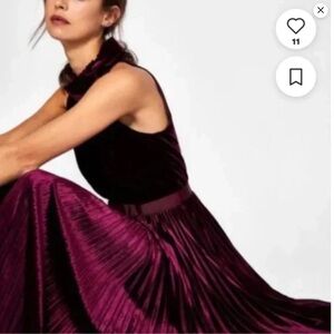Ted Baker Cornela Pleated Velvet Dress